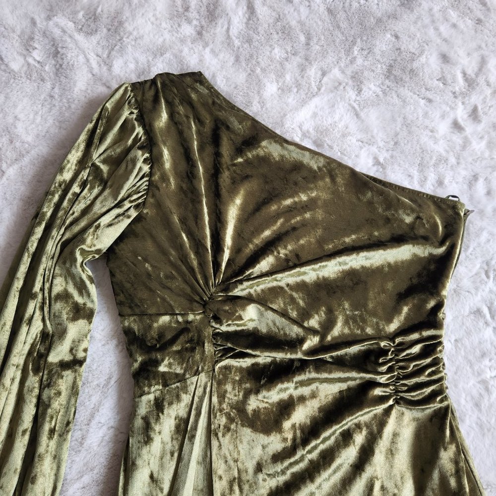 Anthropologie Nirmooha One-Shoulder Velvet Mini Dress - Picture 7 of 16